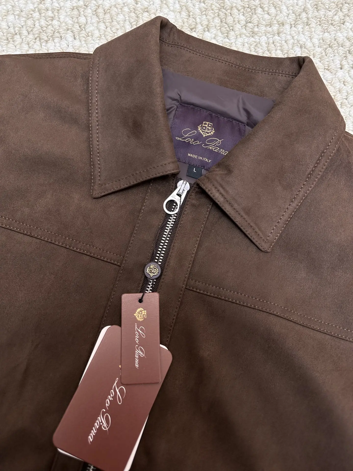 Suede-Effect Down-Filled Bomber Jacket D48020397 — view 3