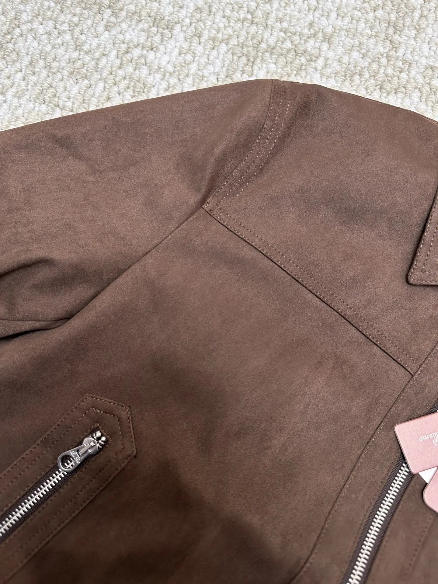Suede-Effect Down-Filled Bomber Jacket D48020397 — view 4