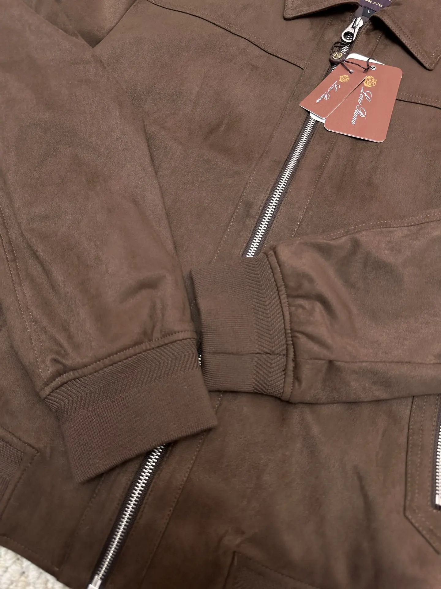 Suede-Effect Down-Filled Bomber Jacket D48020397 — view 5
