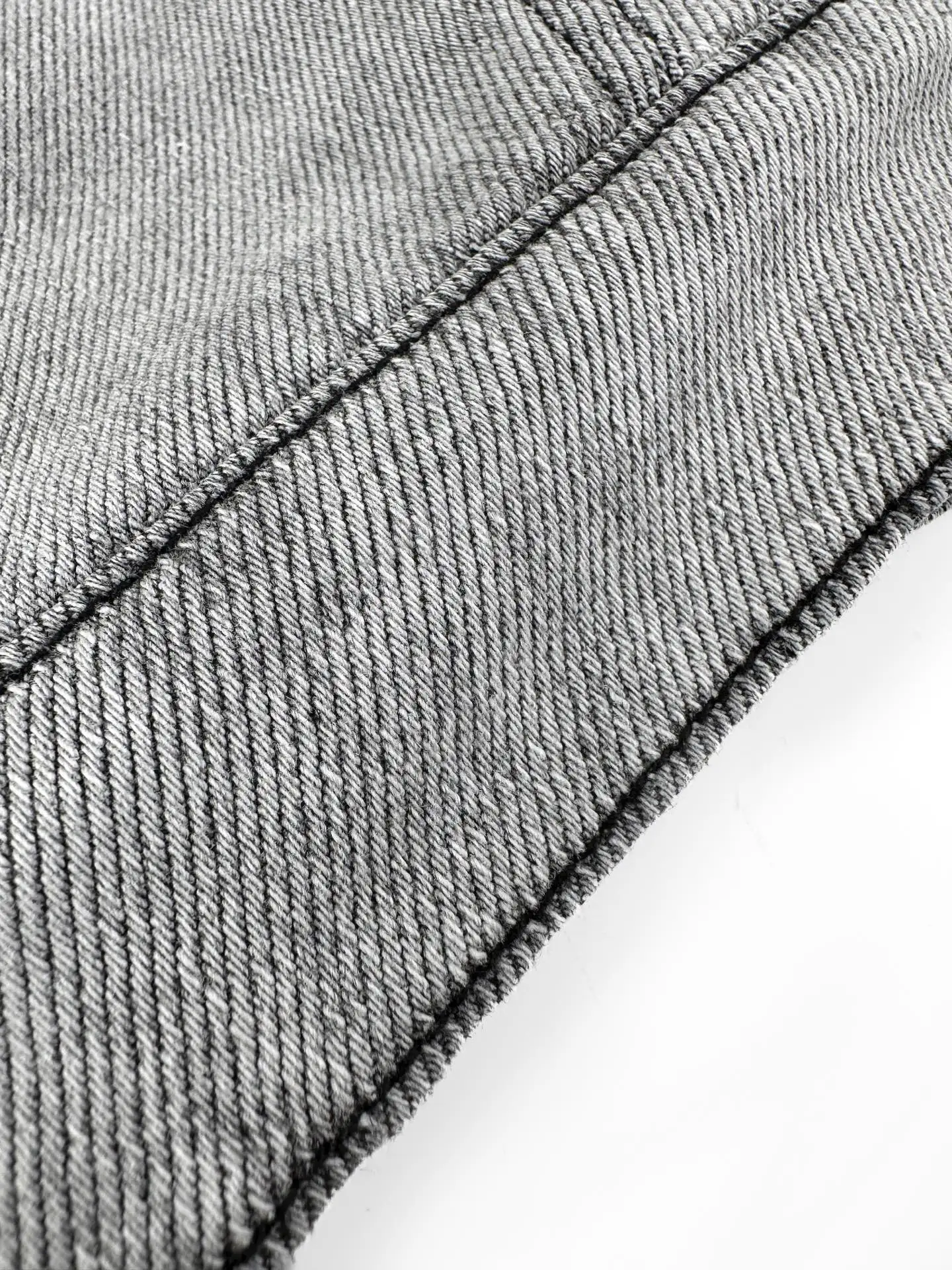 Leather-Trimmed Distressed Denim Work Jacket D50020518 — view 10