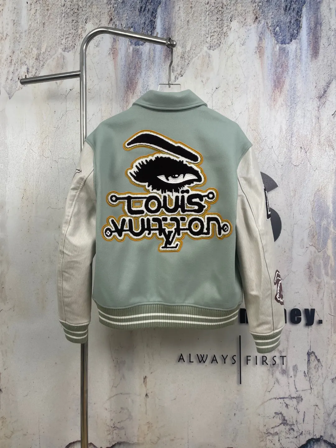 Embroidered Patchwork Wool-Blend Varsity Jacket D51024759 — view 2