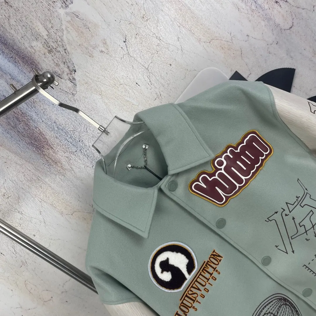 Embroidered Patchwork Wool-Blend Varsity Jacket D51024759 — view 3