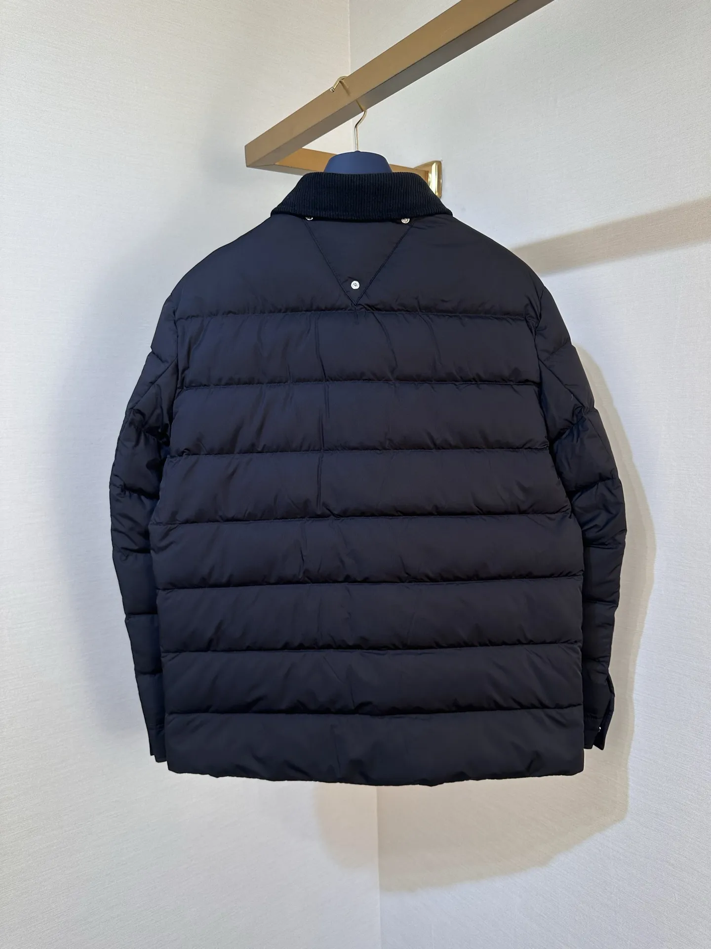 Logo-Patch Quilted Down Jacket with Ribbed Collar D56020507 — view 2