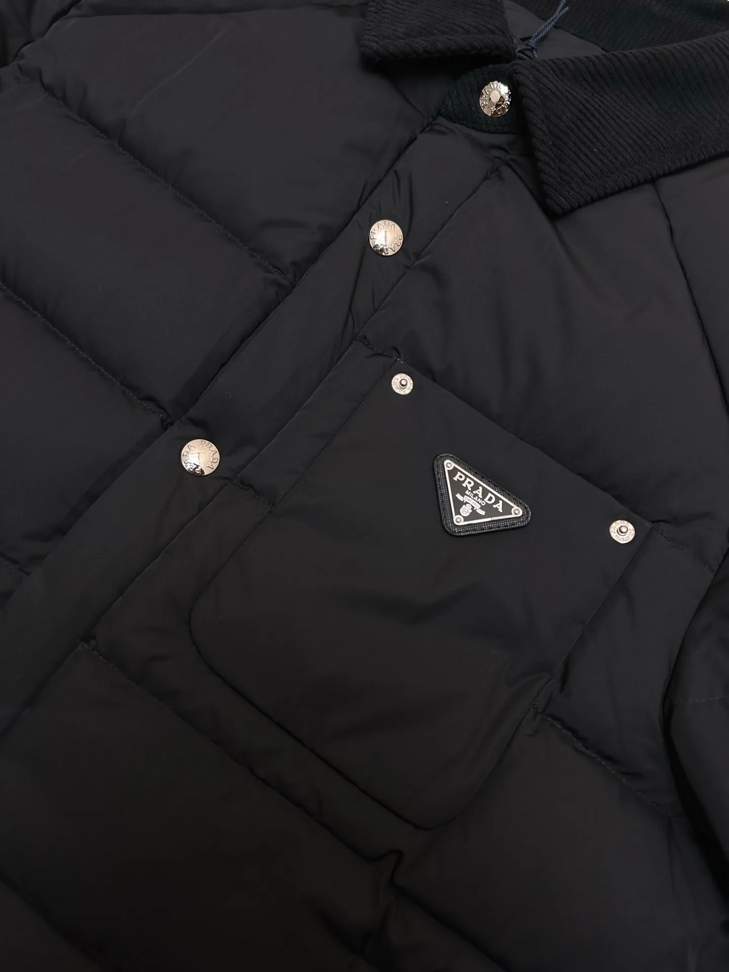 Logo-Patch Quilted Down Jacket with Ribbed Collar D56020507 — view 5