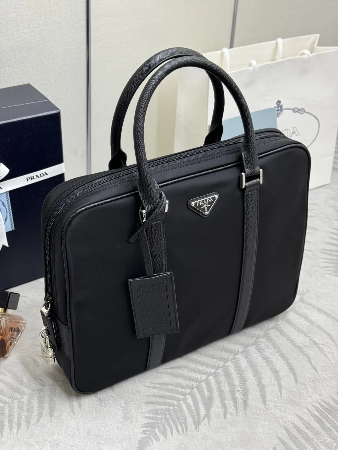 Saffiano Leather & Nylon Briefcase D68018572 — view 3