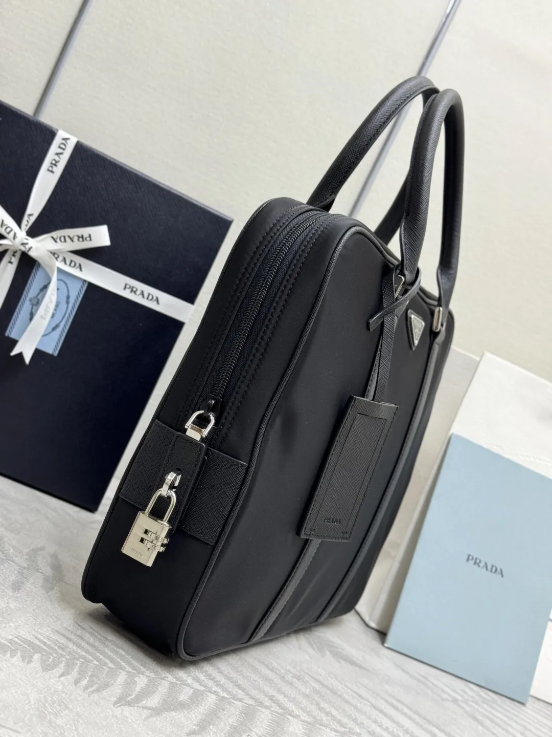Saffiano Leather & Nylon Briefcase D68018572 — view 4