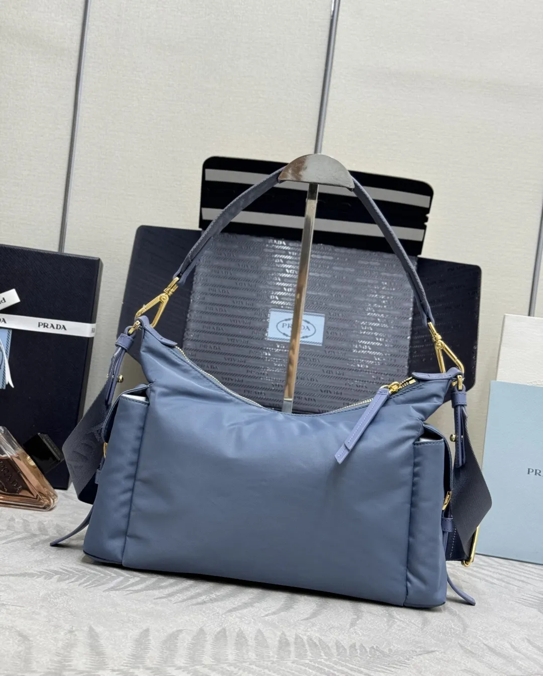 Re-Nylon and Leather Shoulder Bag D76018577 — view 2
