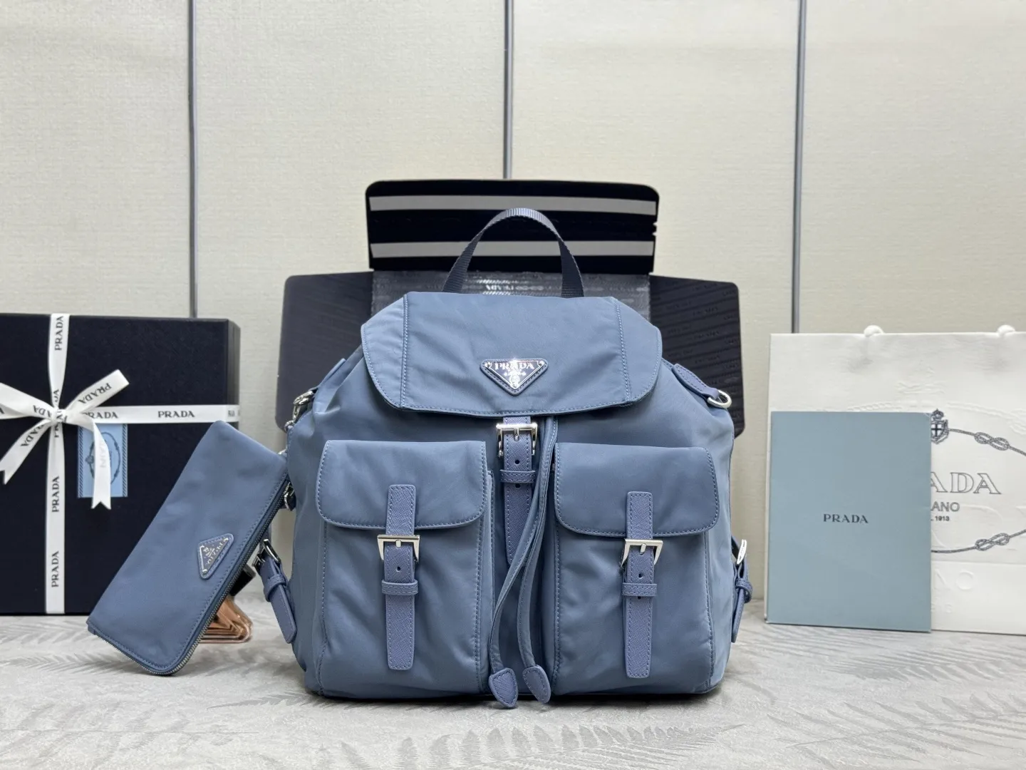 Nylon & Saffiano Leather Backpack D76018574