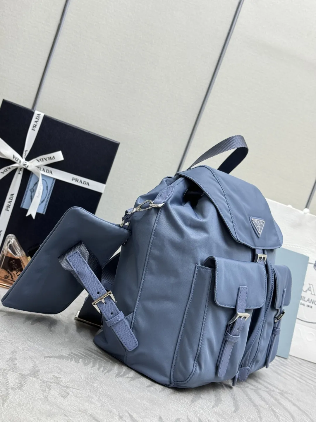 Nylon & Saffiano Leather Backpack D76018574 — view 4