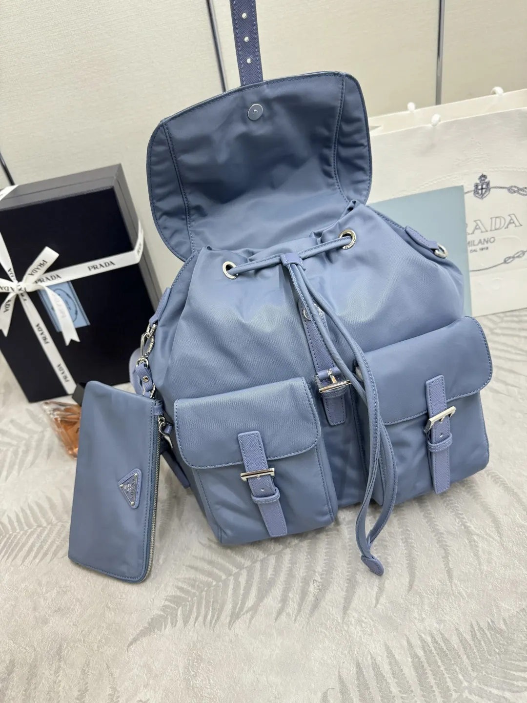 Nylon & Saffiano Leather Backpack D76018574 — view 5