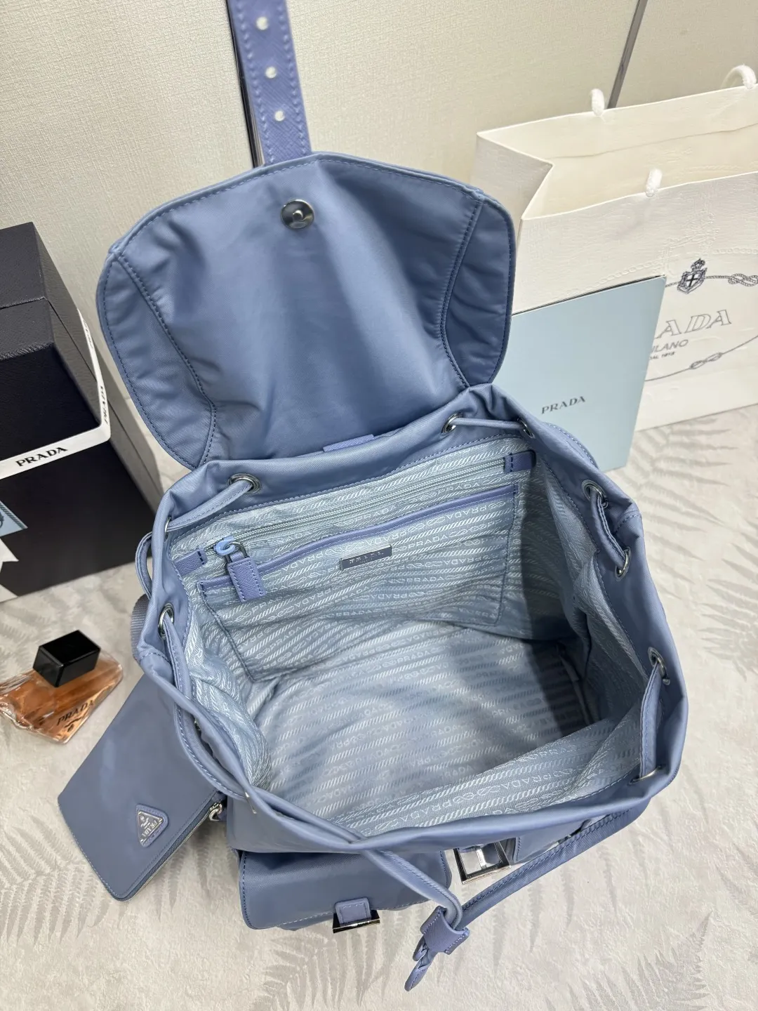 Nylon & Saffiano Leather Backpack D76018574 — view 8