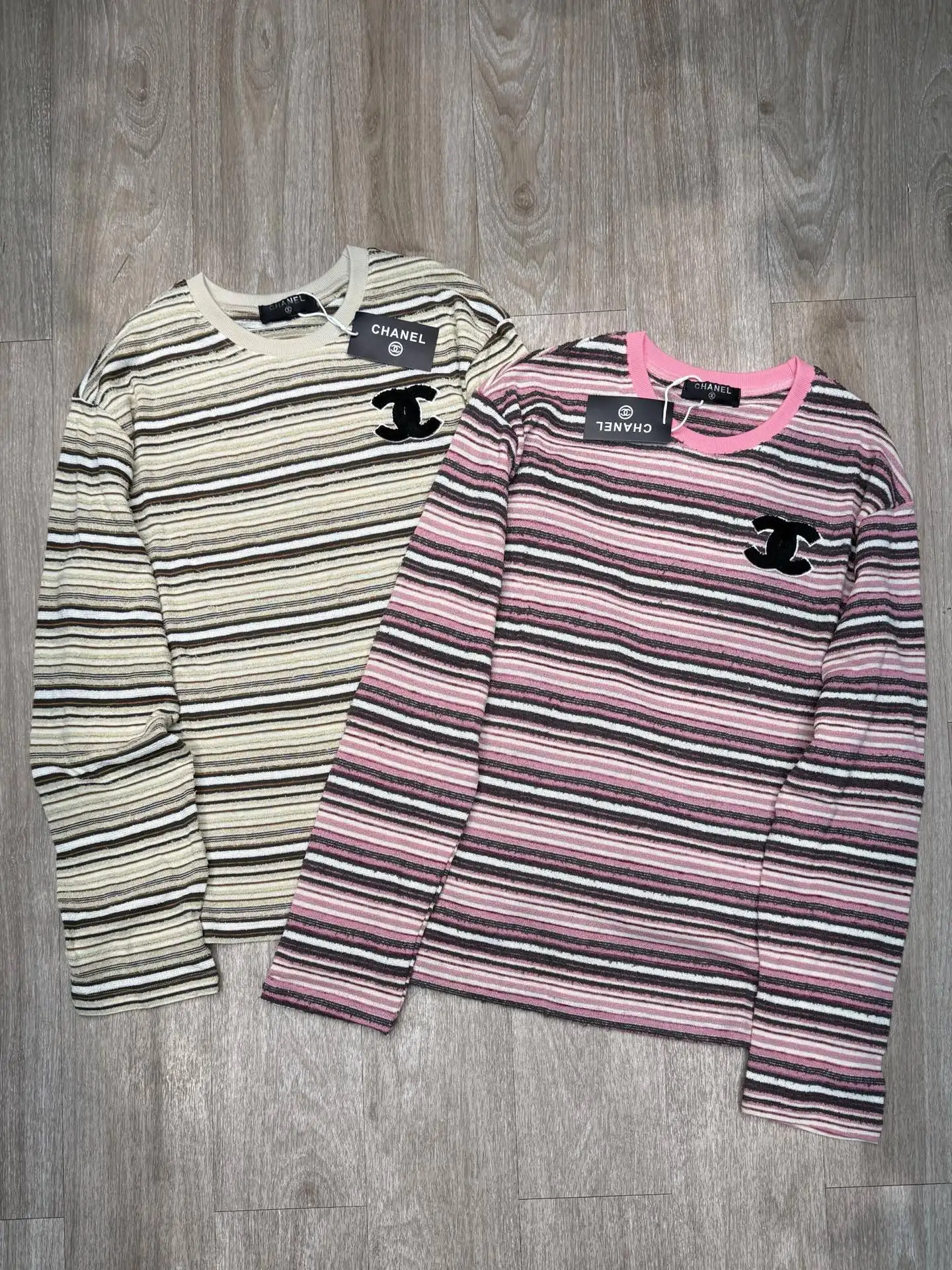 Striped Terry-Knit Long-Sleeve Top D8516075
