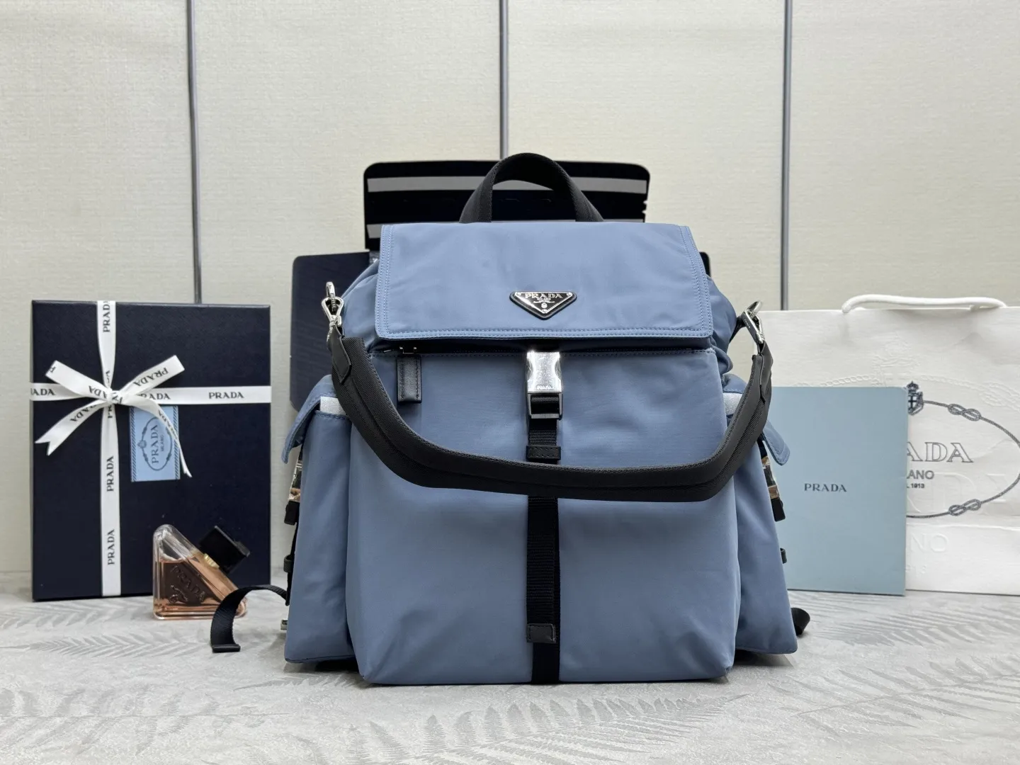 Re-Nylon and Leather Explore Backpack D88018576