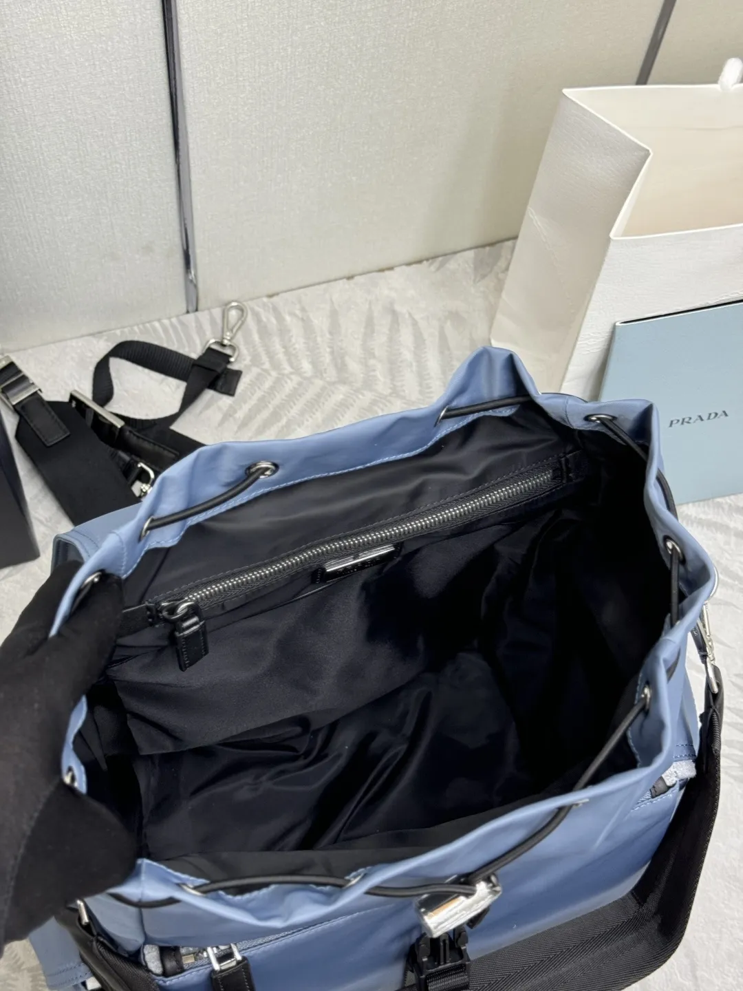 Re-Nylon and Leather Explore Backpack D88018576 — view 8