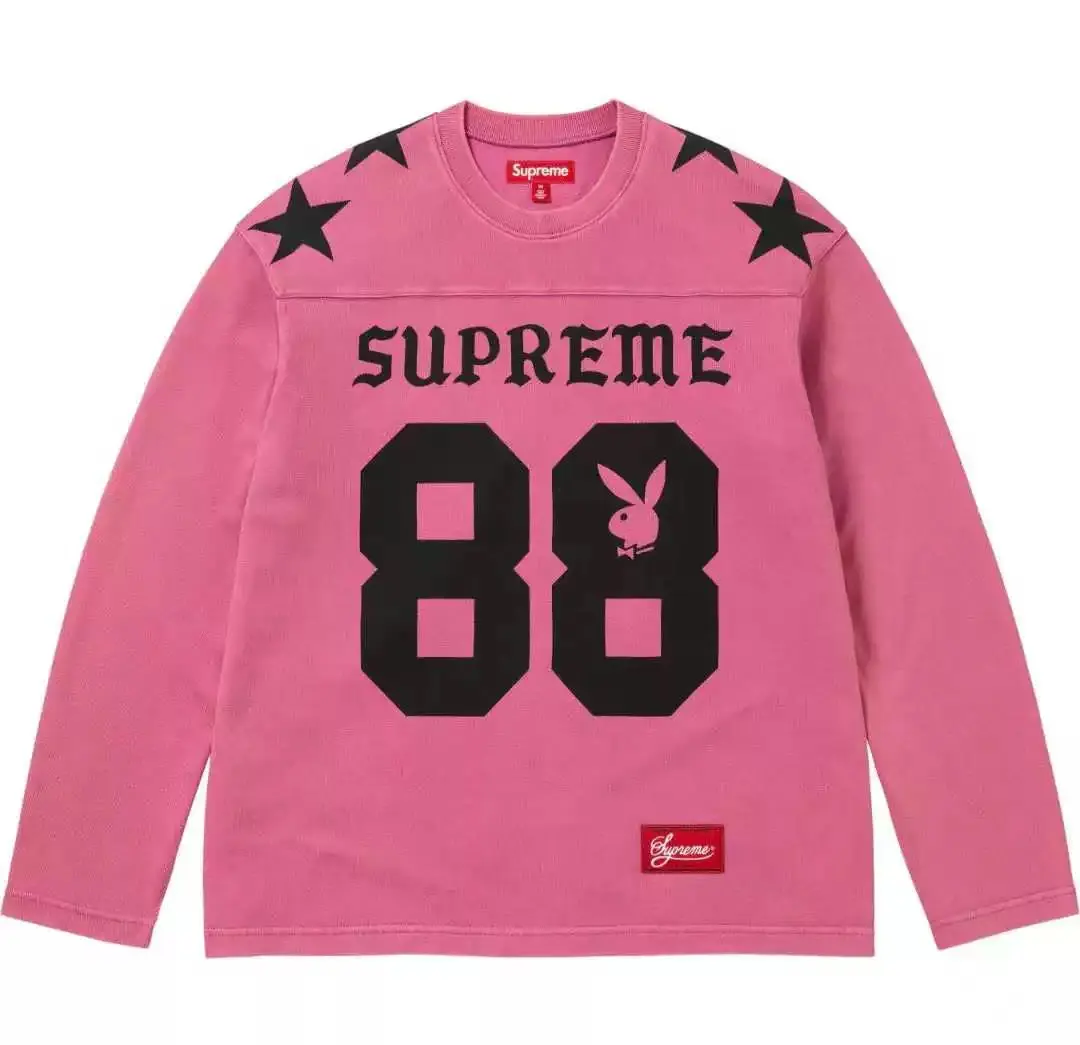 Supreme x Playboy 88 Football Jersey Long-Sleeve Top D10812070