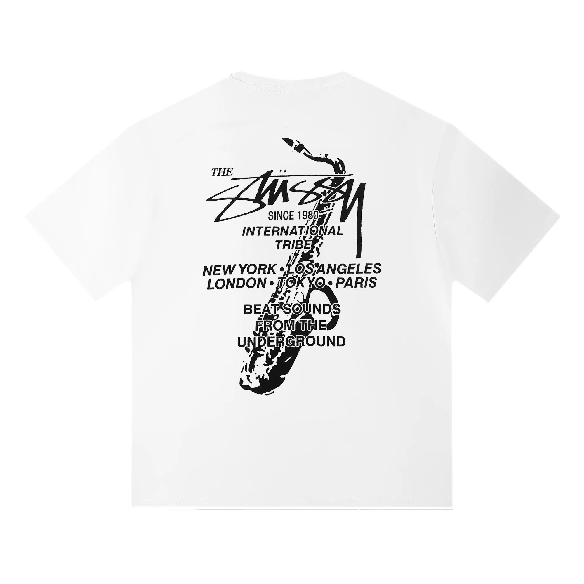 Saxophone Graphic Print Cotton T-Shirt D4816126 — view 3