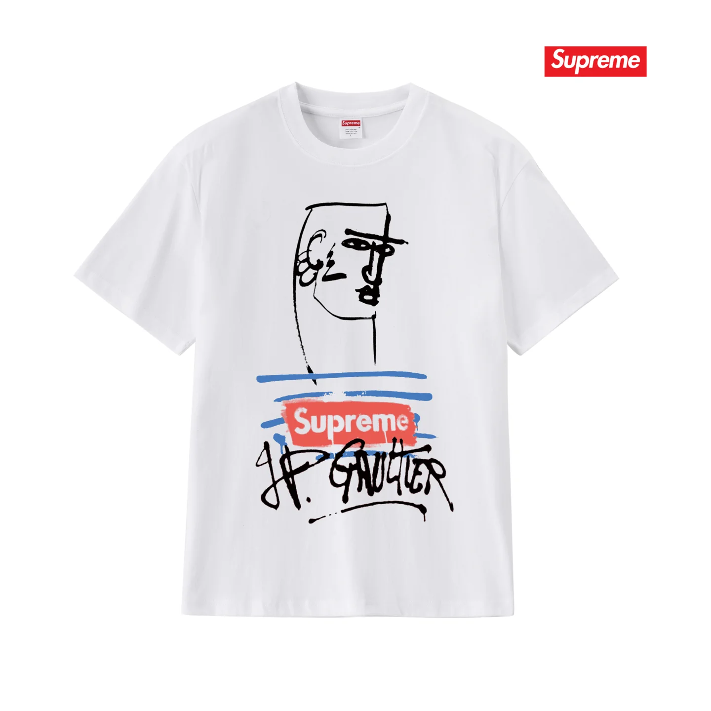 Supreme x Jean Paul Gaultier Printed Cotton T-Shirt D4015766 — view 3