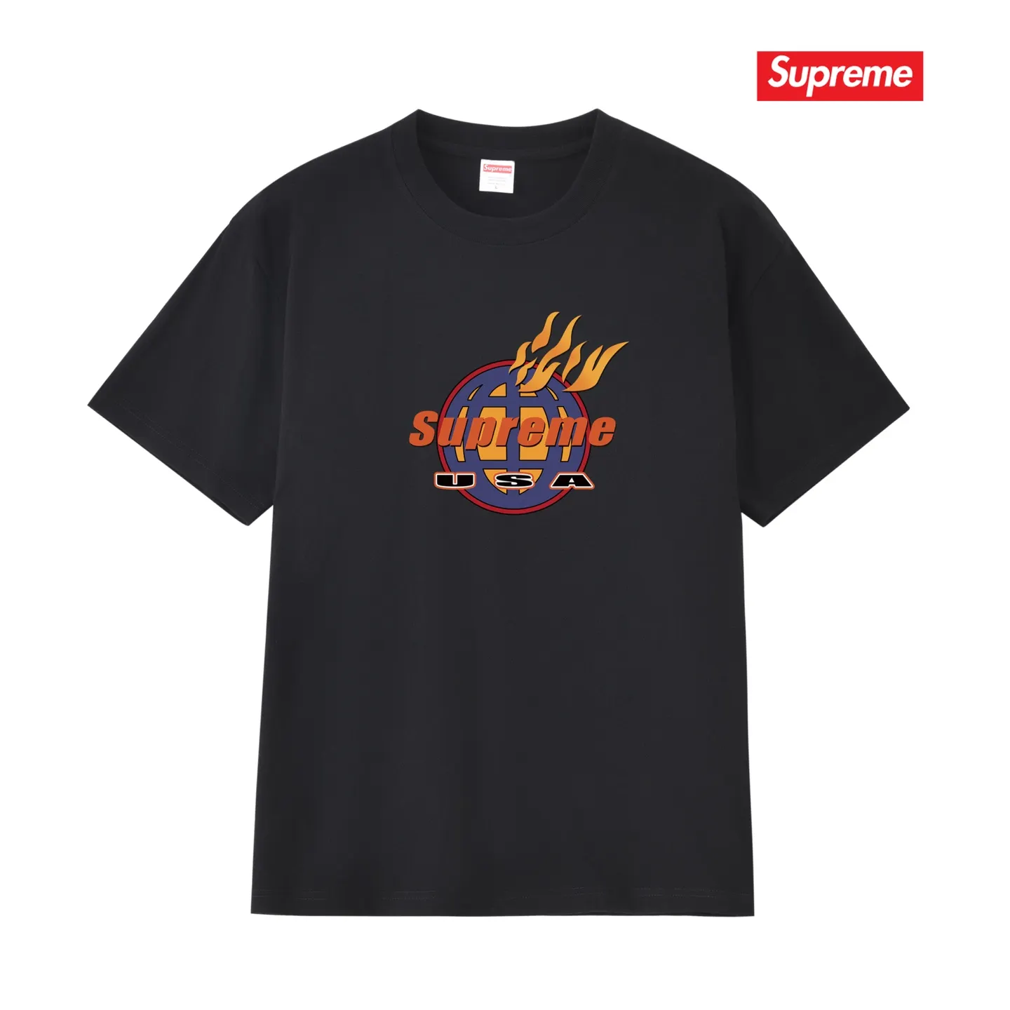 Fire Logo Graphic Cotton T-Shirt D9012123