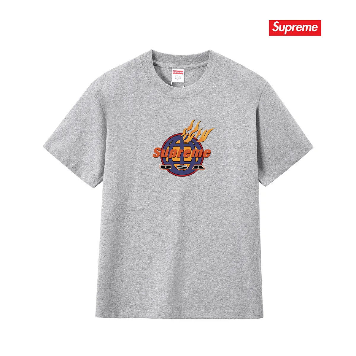 Fire Logo Graphic Cotton T-Shirt D9012123 — view 7