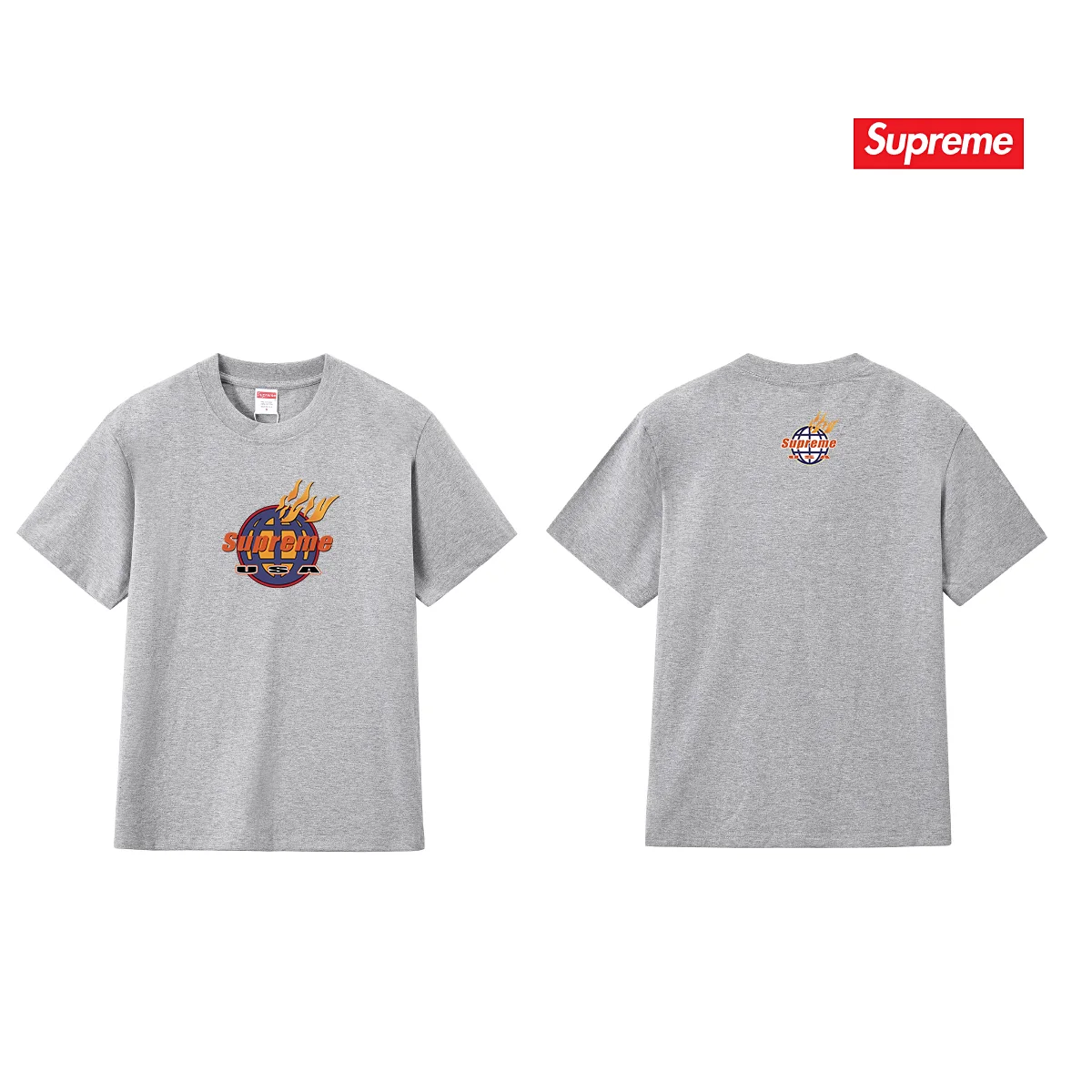 Fire Logo Graphic Cotton T-Shirt D9012123 — view 9