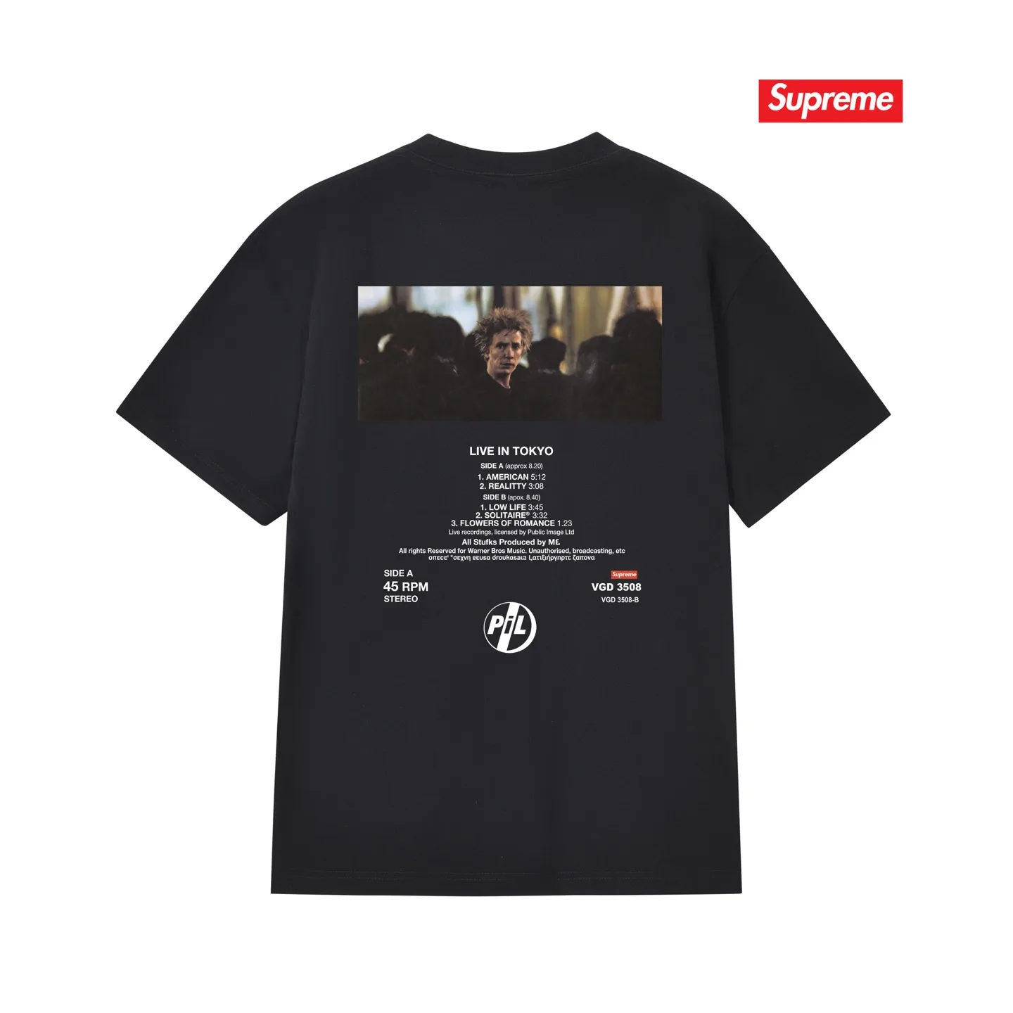 Supreme x Public Image Ltd Photo Print T-Shirt D4015767 — view 2