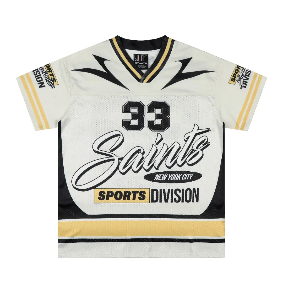 Saint Michael Mesh V-Neck Jersey T-Shirt D8811920 — view 2
