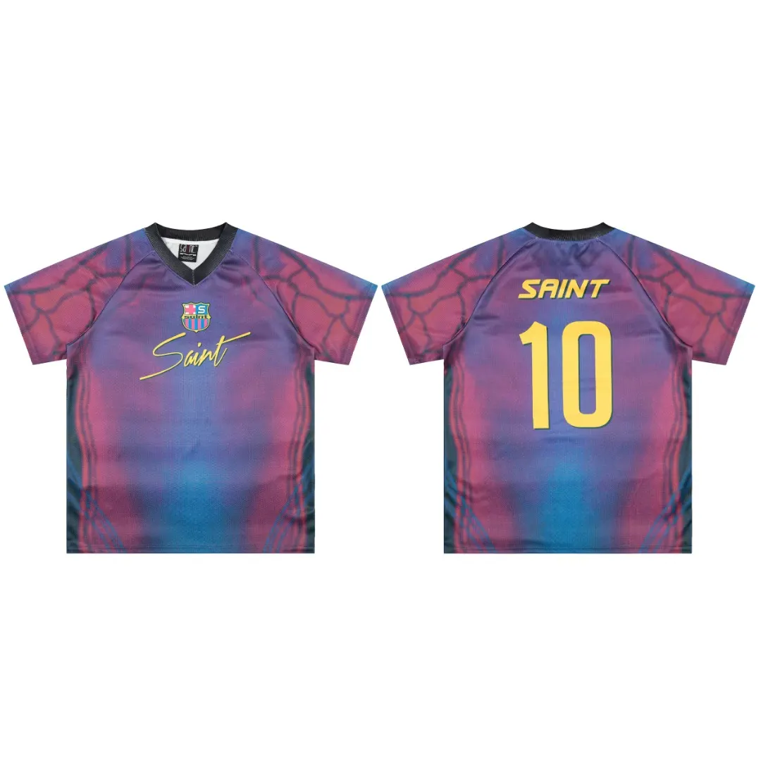 Saint Michael Graphic Print V-Neck Jersey T-Shirt D8811927