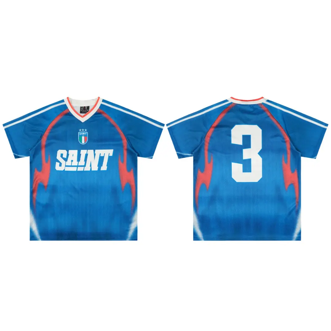Saint Michael Graphic Print V-Neck T-Shirt D8811926