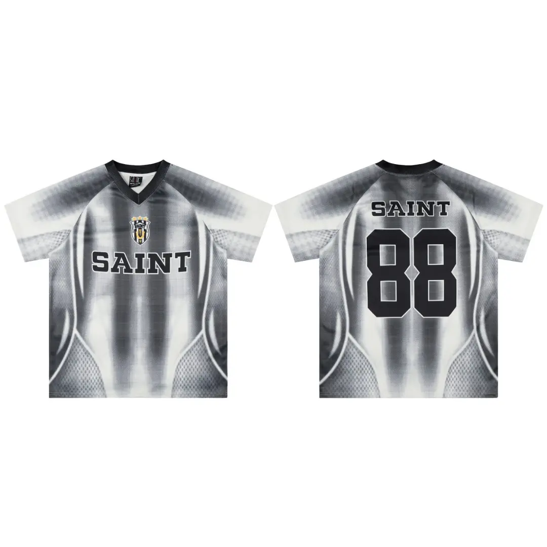 Saint Michael Graphic Print V-Neck Jersey D8811922