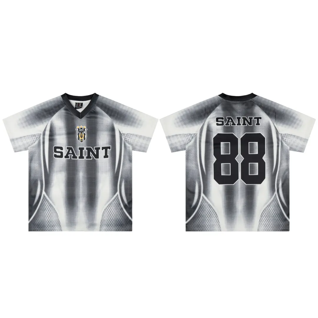Saint Michael Graphic Print V-Neck Jersey D8811922