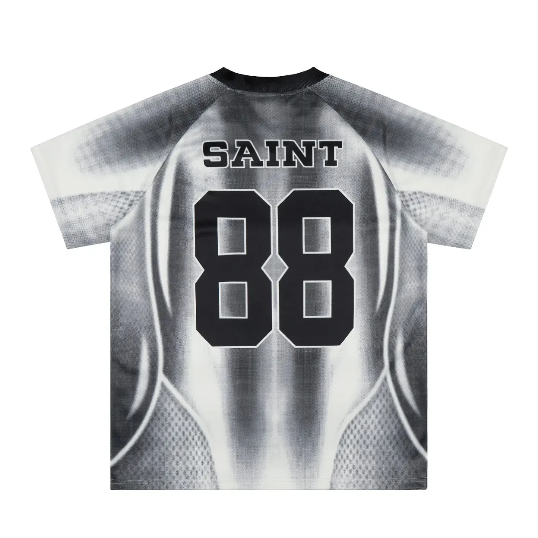 Saint Michael Graphic Print V-Neck Jersey D8811922 — view 3