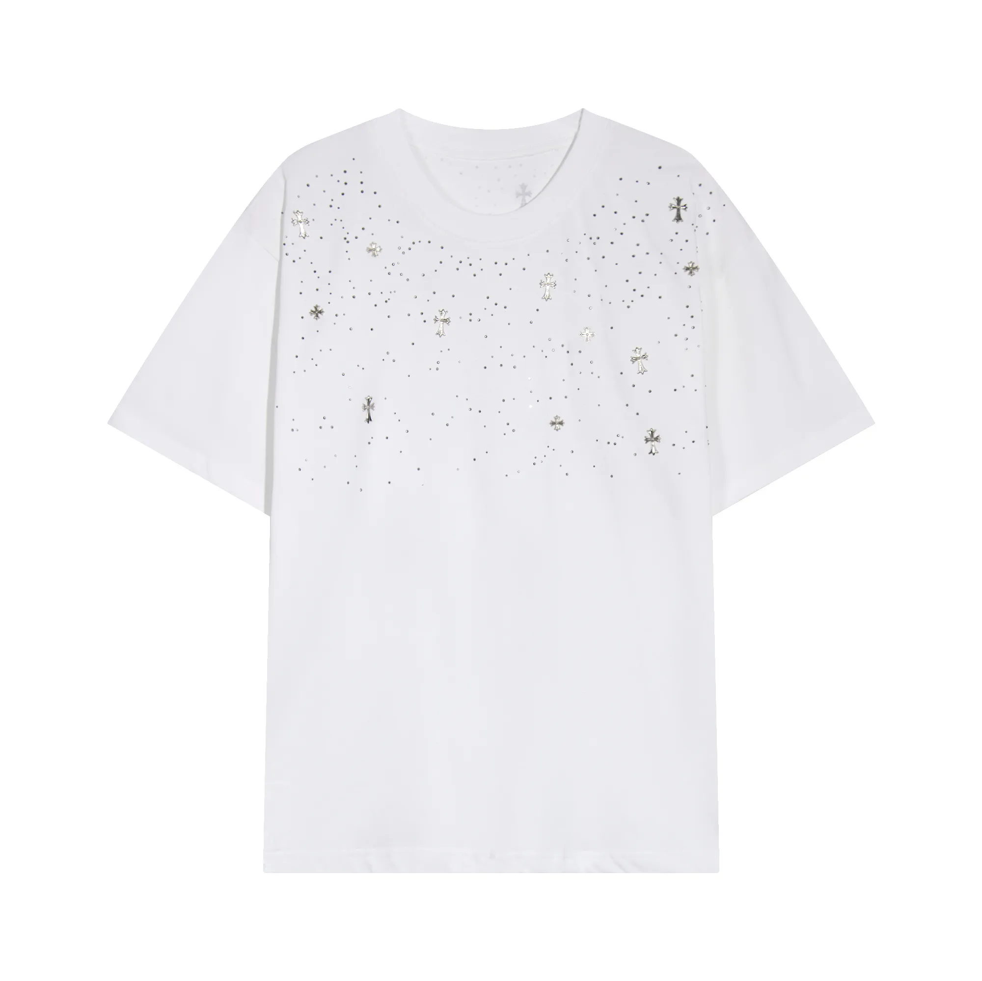 Embellished Cross Patch Cotton T-Shirt D11512025