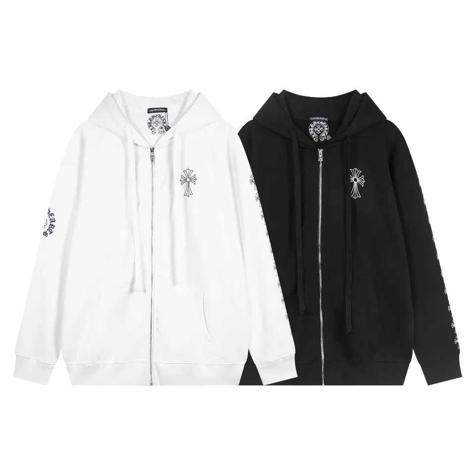 Logo-Print Zip-Up Cotton-Blend Hoodie D12515955