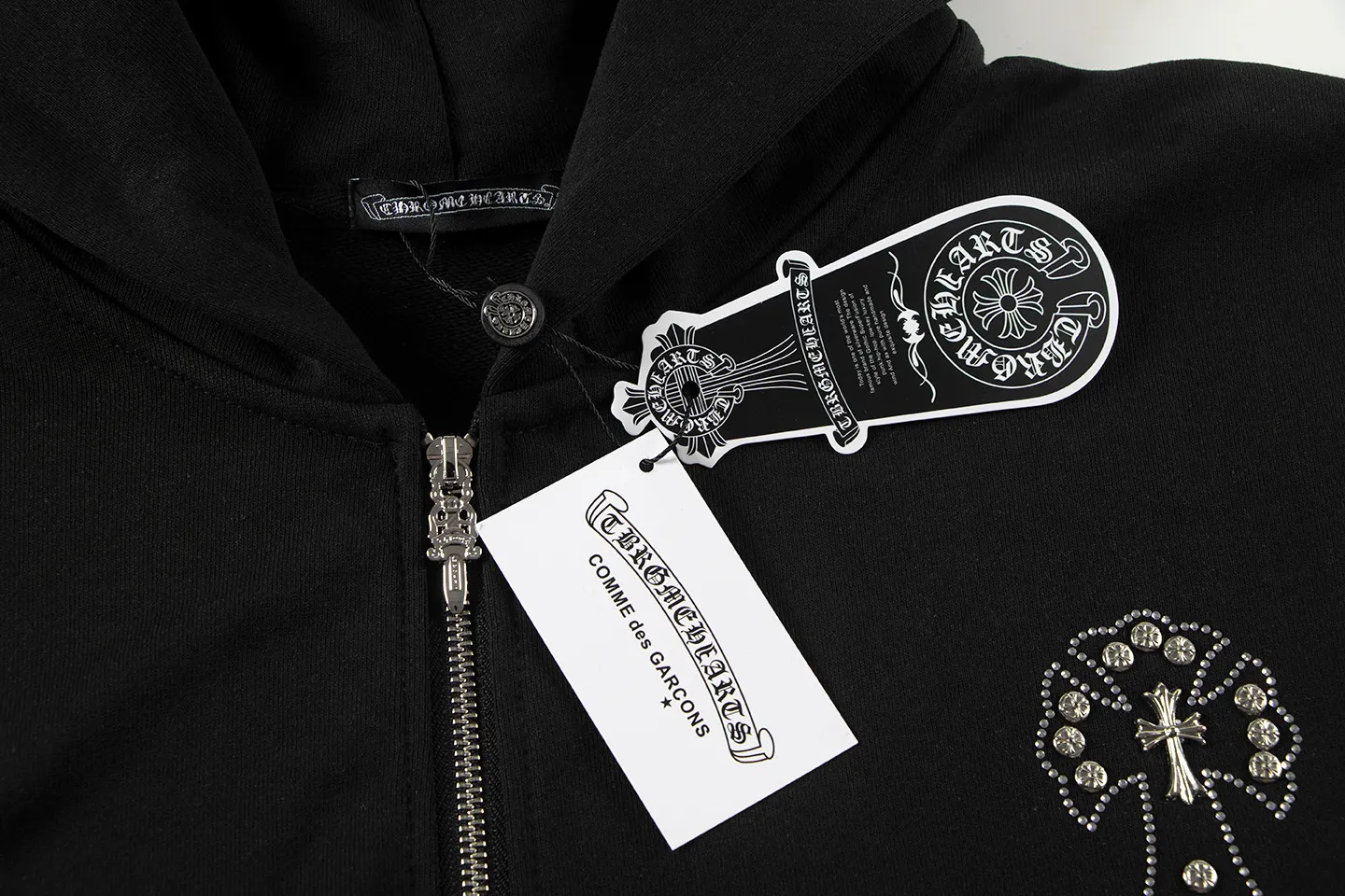 Rhinestone Cross Logo Zip-Up Hoodie D13515954 — view 5