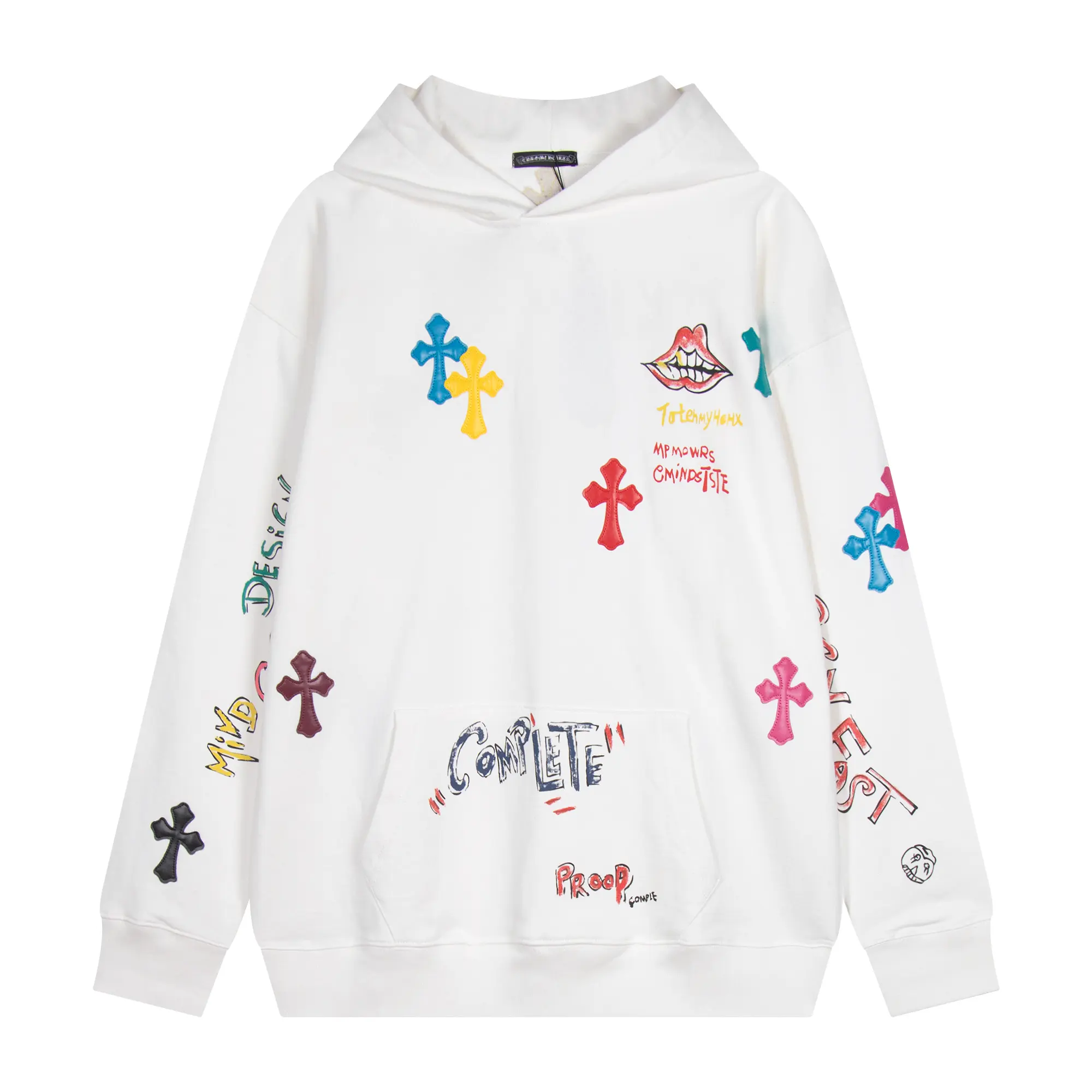 Cross Patch Graphic Print Hoodie D13515949