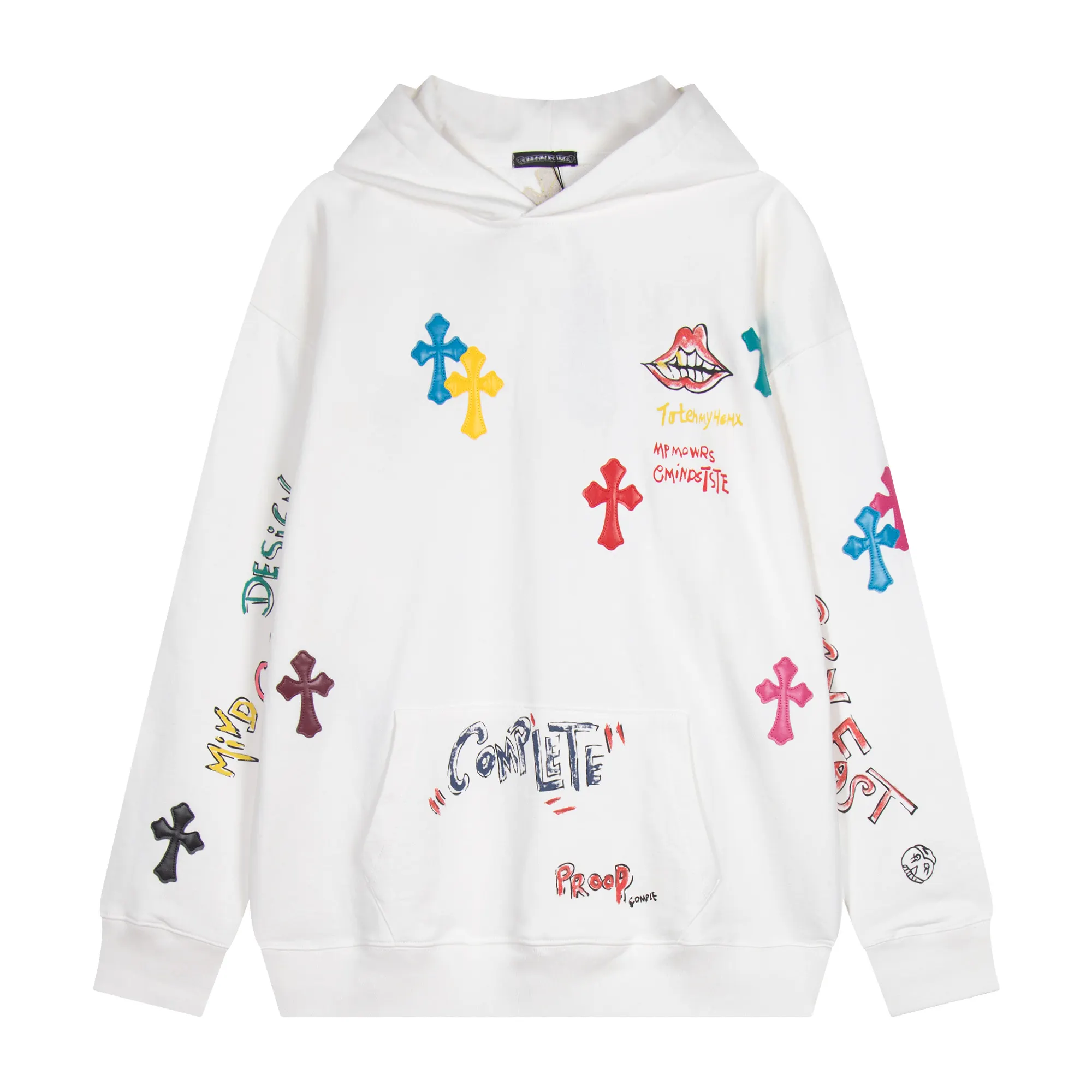 Cross Patch Graphic Print Hoodie D13515949