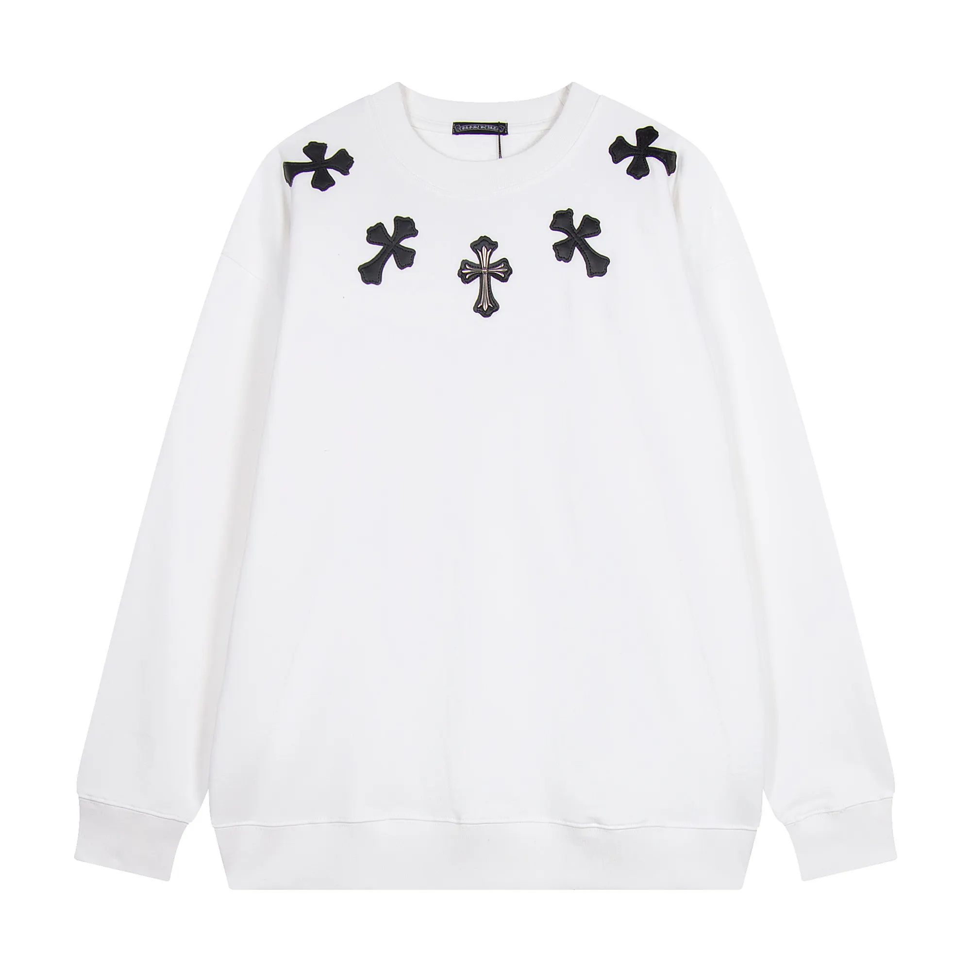Leather Cross Patch Crew-Neck Sweatshirt D9515948 — view 2