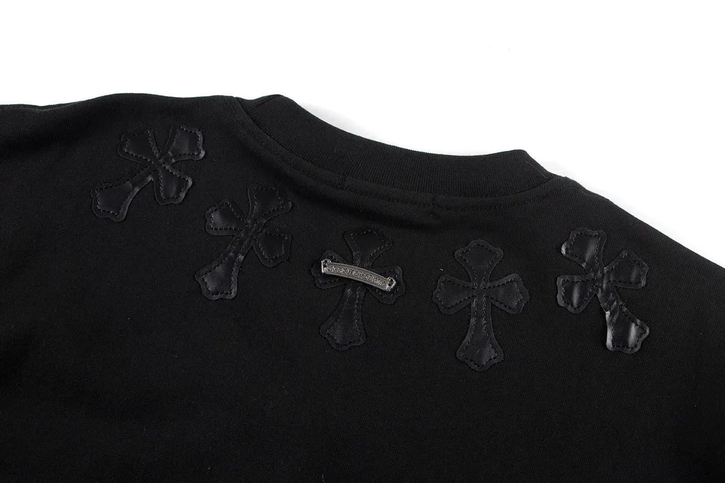 Leather Cross Patch Crew-Neck Sweatshirt D9515948 — view 7