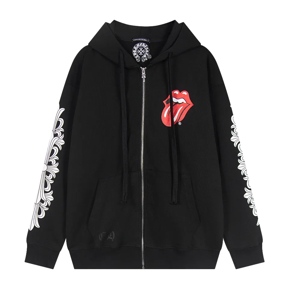 Logo Print Zip-Up Cotton Hoodie D12515945