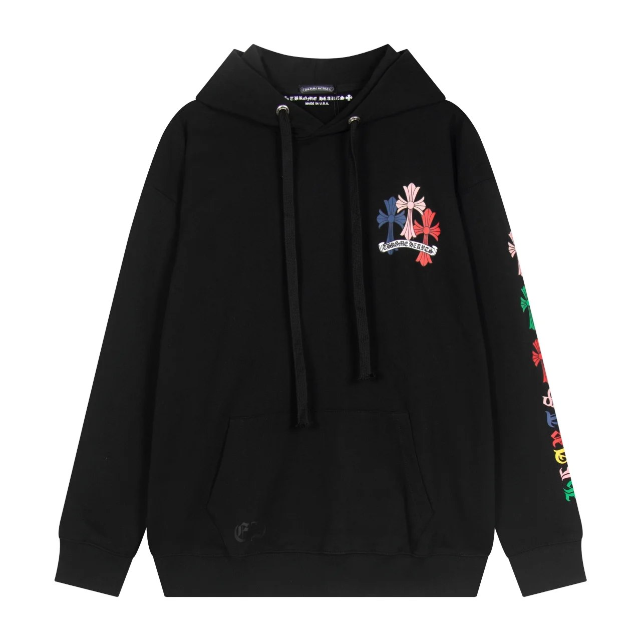 Multicolor Cross Print Fleece Hoodie D12515944 — view 2