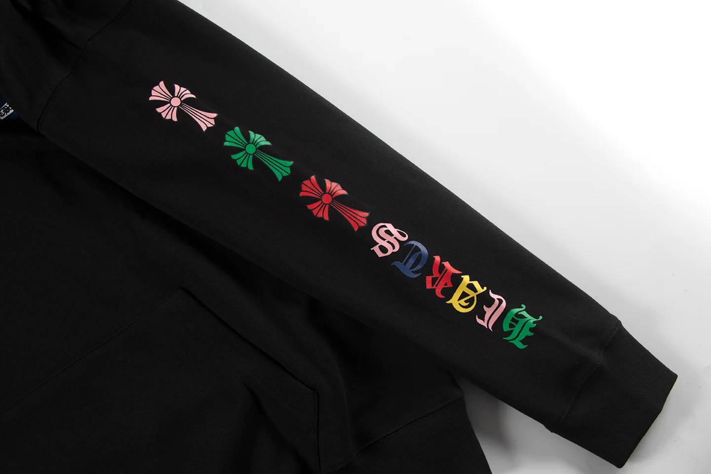 Multicolor Cross Print Fleece Hoodie D12515944 — view 8
