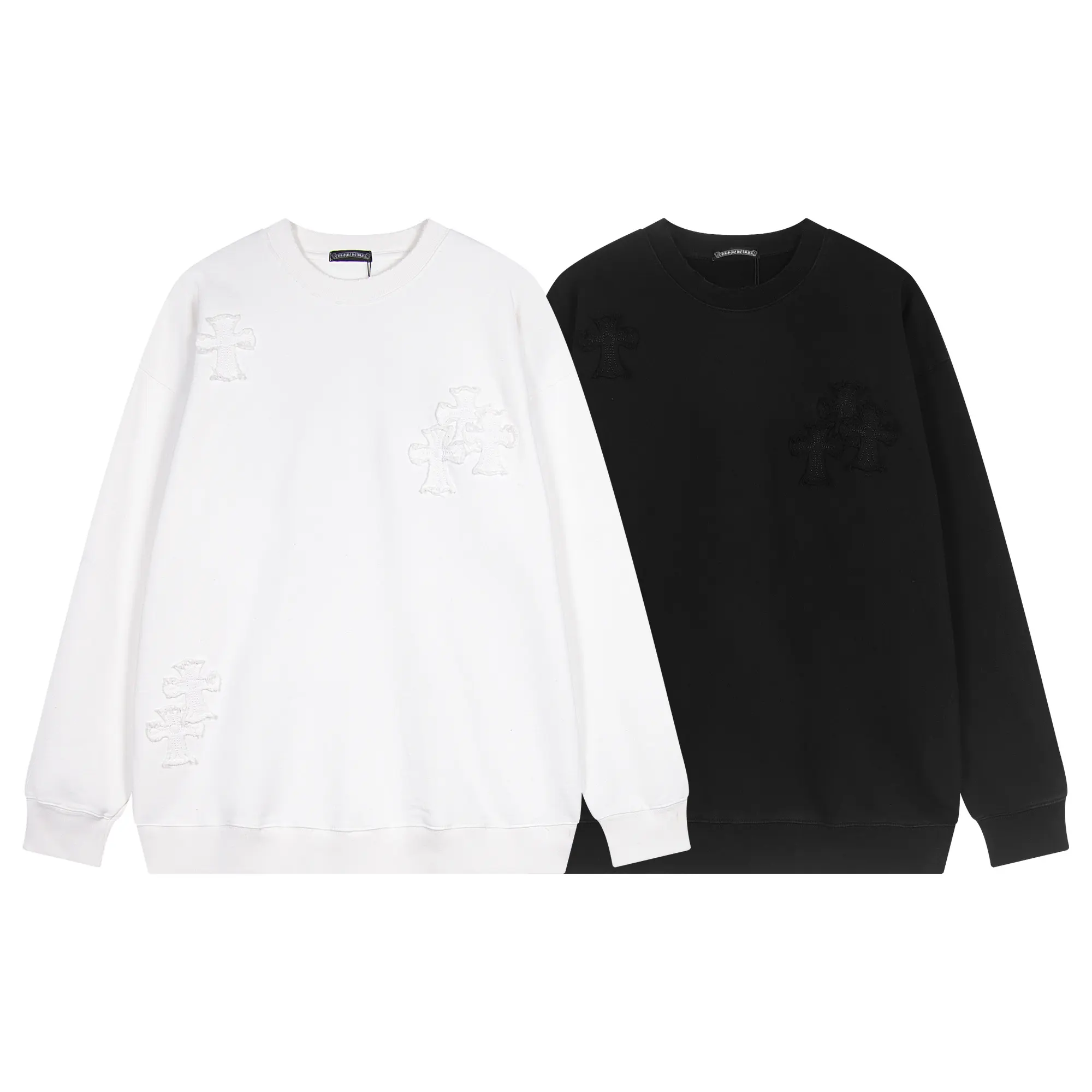 Embellished Cross Patch Crew-Neck Sweatshirt D12515937