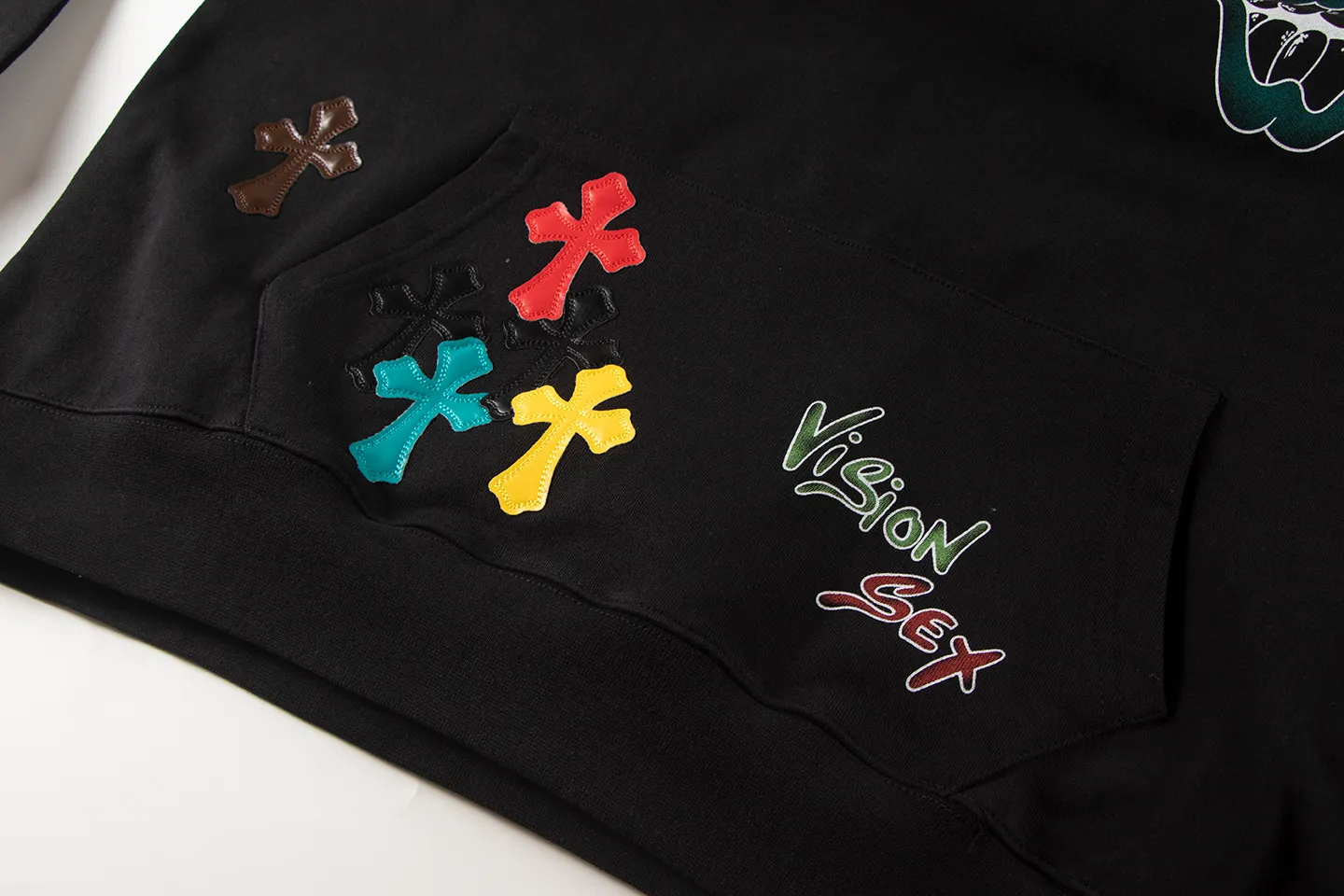 Multi-Color Leather Patch Cross Hoodie D14515930 — view 6