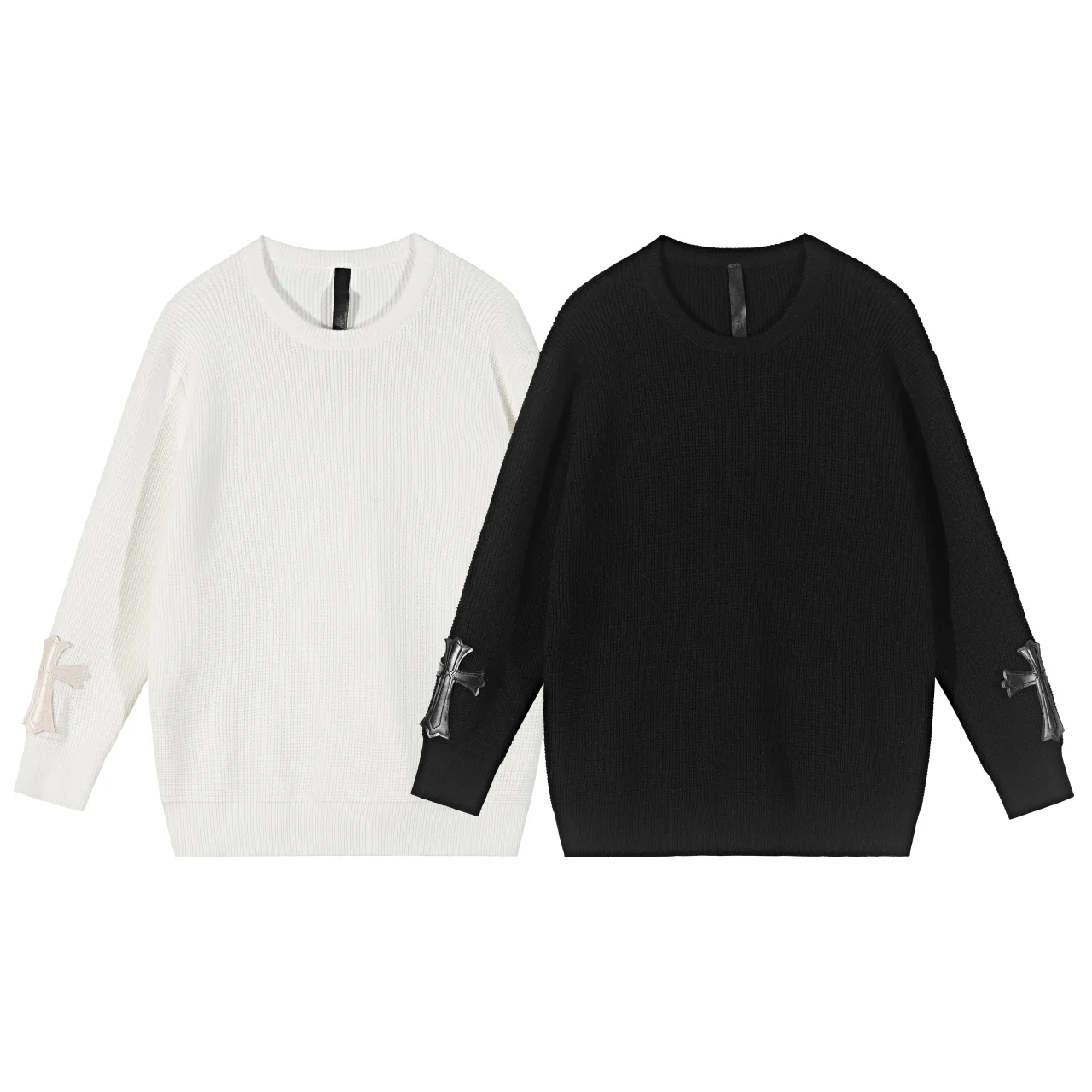 Cross Patch Waffle-Knit Sweater D10015926