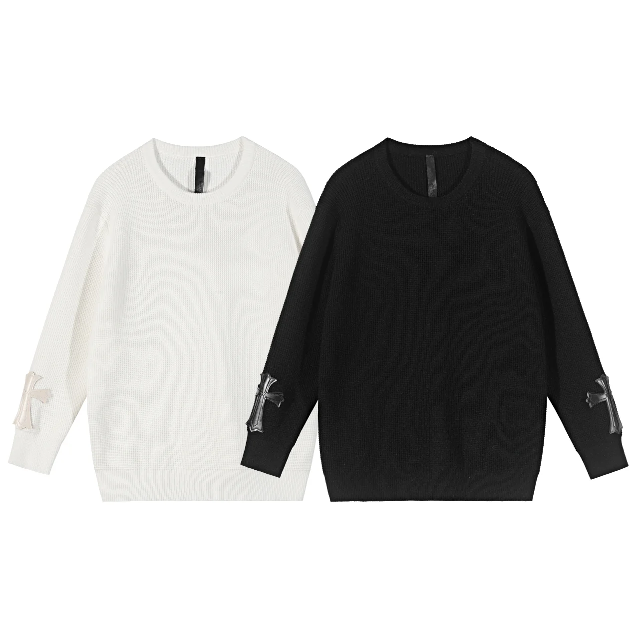 Cross Patch Waffle-Knit Sweater D10015926