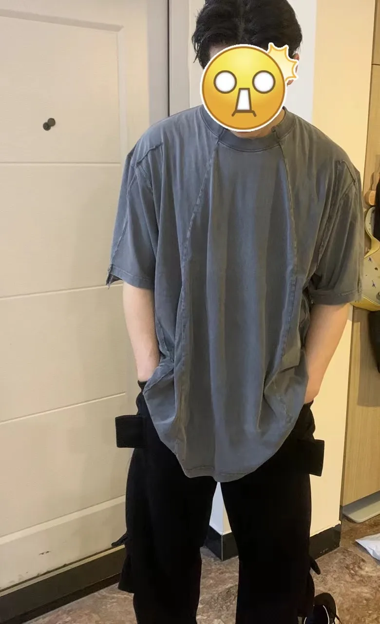 Panelled Washed Cotton T-Shirt D17513158
