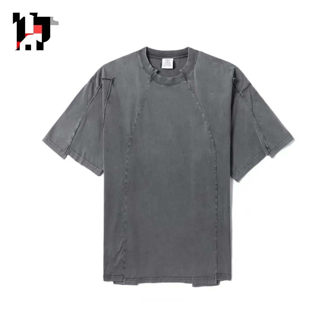 Panelled Washed Cotton T-Shirt D17513158 — view 6