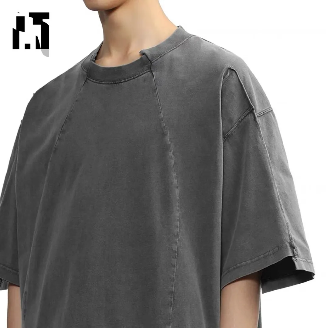 Panelled Washed Cotton T-Shirt D17513158 — view 7