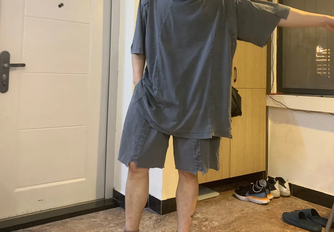 Panelled Washed Cotton Shorts D20013157 — view 8
