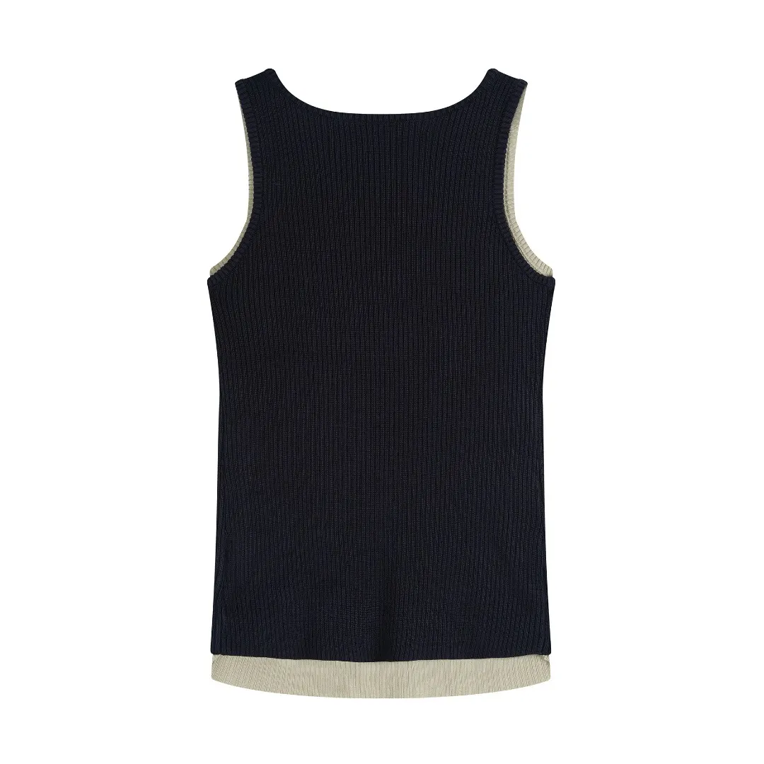 Layered Ribbed Knit Tank Top D4515992 — view 2